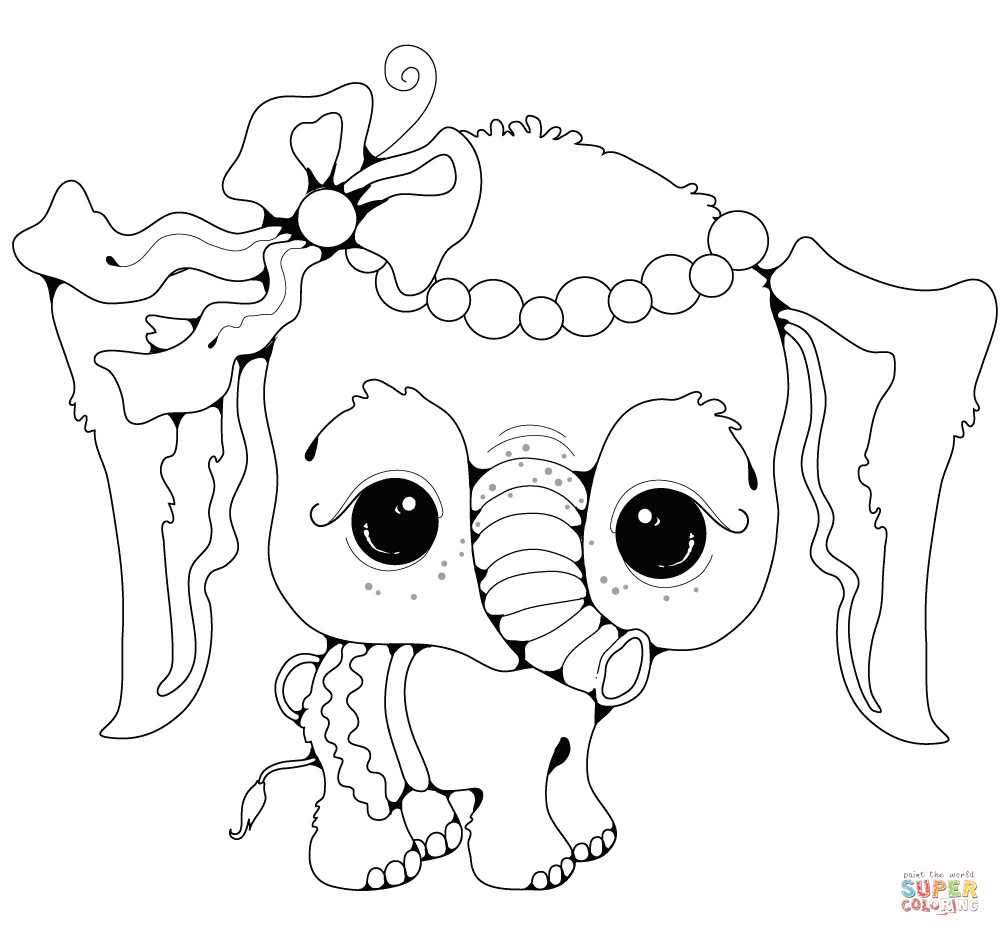 Baby Elephant Coloring Pages
 Baby Elephant Girl coloring page