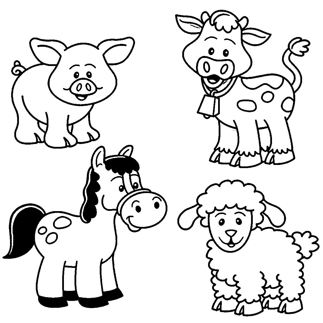 Baby Farm Animal Coloring Pages
 Cute Baby Farm Animals Coloring Page Coloring Pages