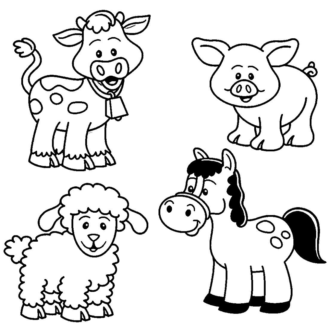 Baby Farm Animal Coloring Pages
 Printable Farm Animal Coloring for Kindergarten