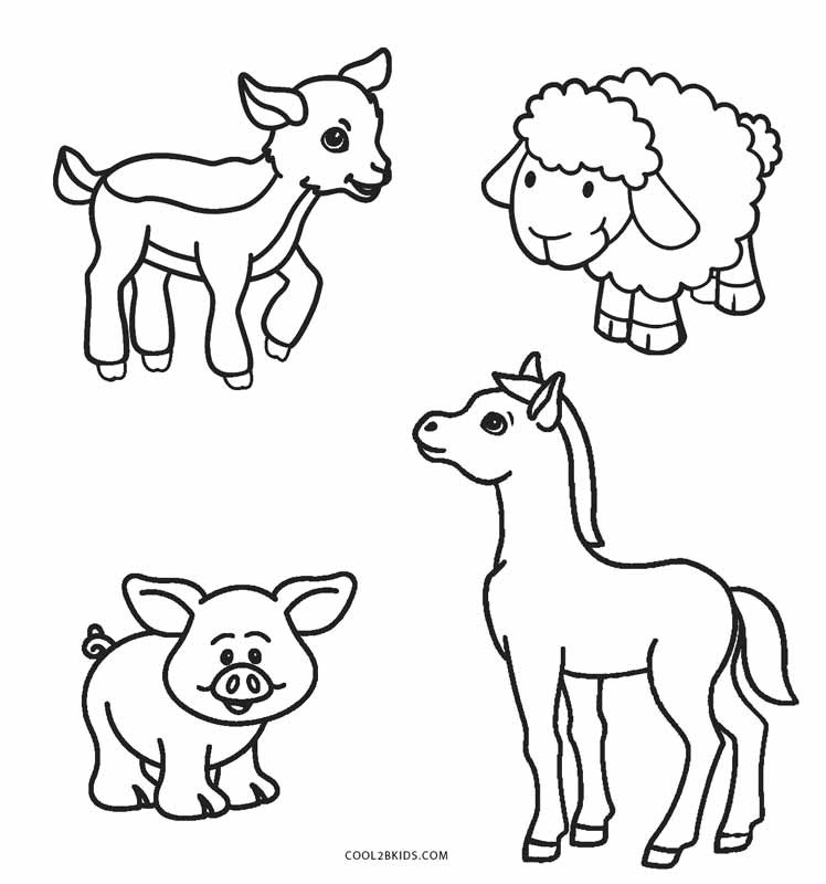 Baby Farm Animal Coloring Pages
 Free Printable Farm Animal Coloring Pages For Kids