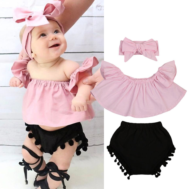 Baby Fashion Clothing
 Pudcoco 3PCS Summer Cute Baby Girls Fashion Outfit Newborn