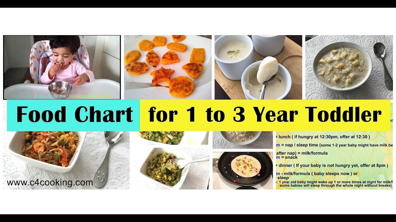 Baby Food Recipe For 1 Year Old
 Food chart for 1 3 year old Toddlers Daily food