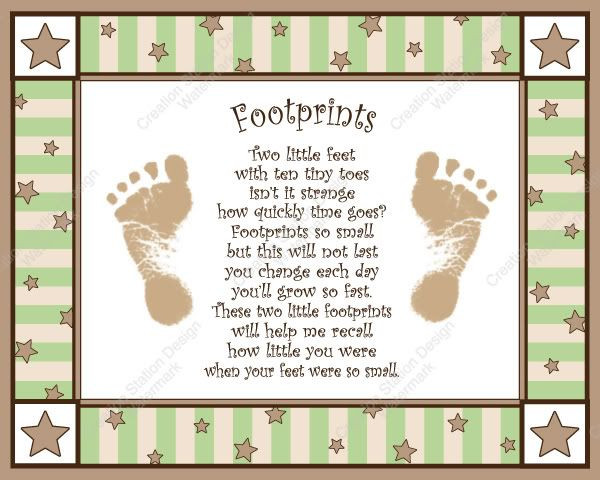 Baby Footprint Quote
 Baby feet Poems