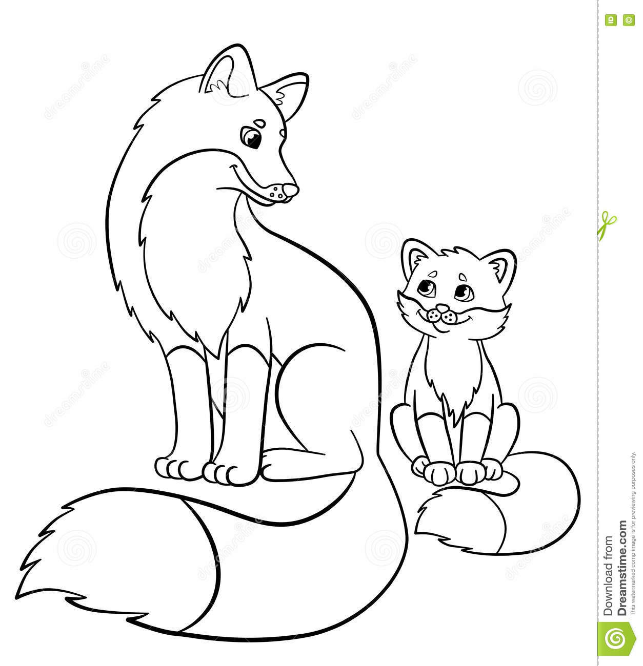Baby Fox Coloring Page
 Pages De Coloration Animaux Sauvages Renard De Mère Avec