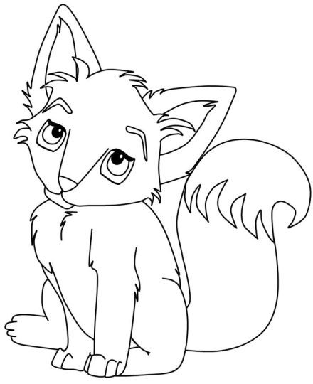Baby Fox Coloring Page
 Cute Baby Fox Coloring Pages Part 2
