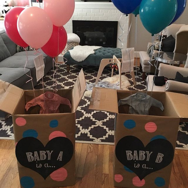 Baby Gender Reveal Party Ideas For Twins
 twin gender reveal balloons Google Search