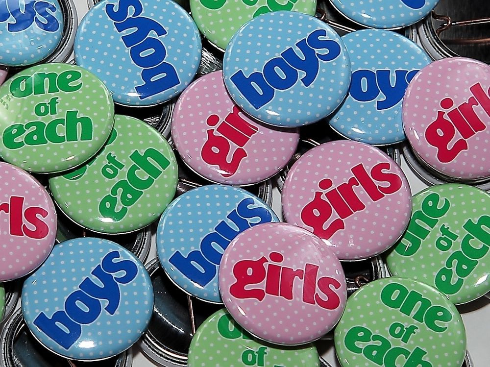 Baby Gender Reveal Party Ideas For Twins
 50 Baby Shower 1" Pinbacks Twins Tri Color Gender