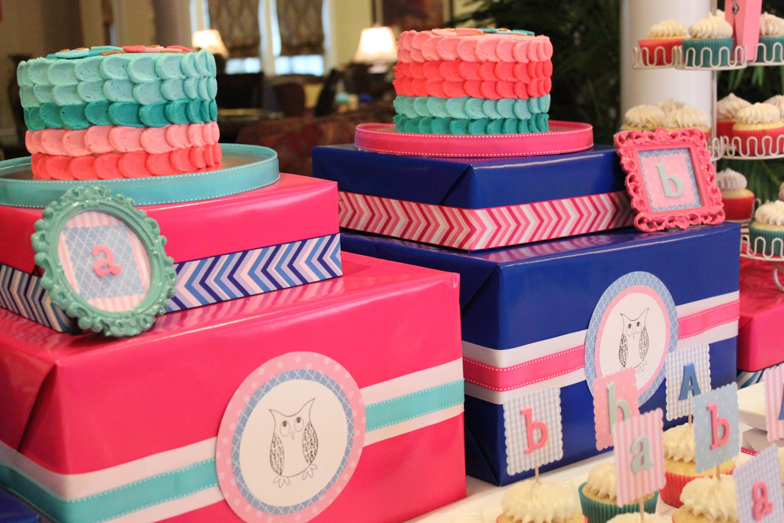 Baby Gender Reveal Party Ideas For Twins
 Crave Indulge Satisfy Look Whoo s Having Two Twins