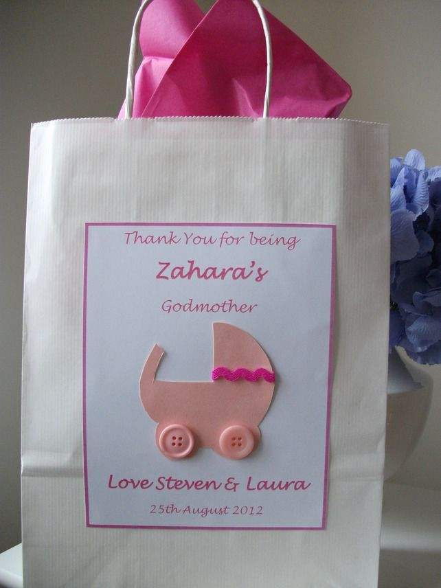Baby Gift Bag Ideas
 Personalised Thank You Godparent Christening Naming Day