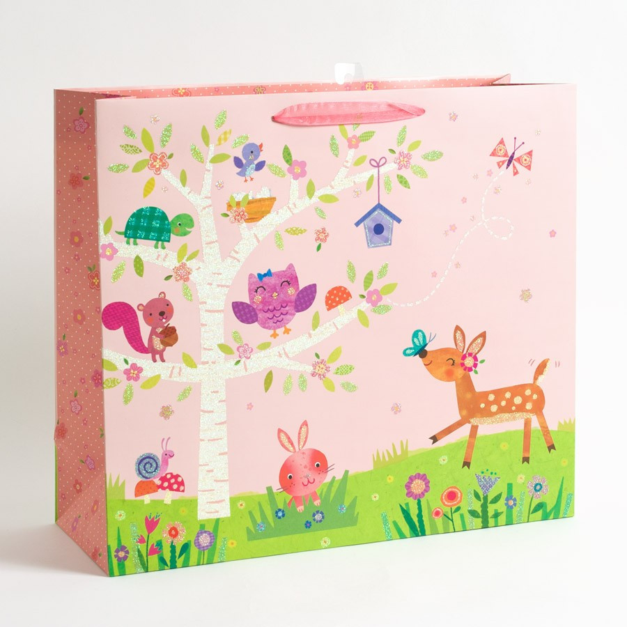 Baby Gift Bag Ideas
 Woodland Fawn & Critters Baby Girl Baby Shower Gift Bag