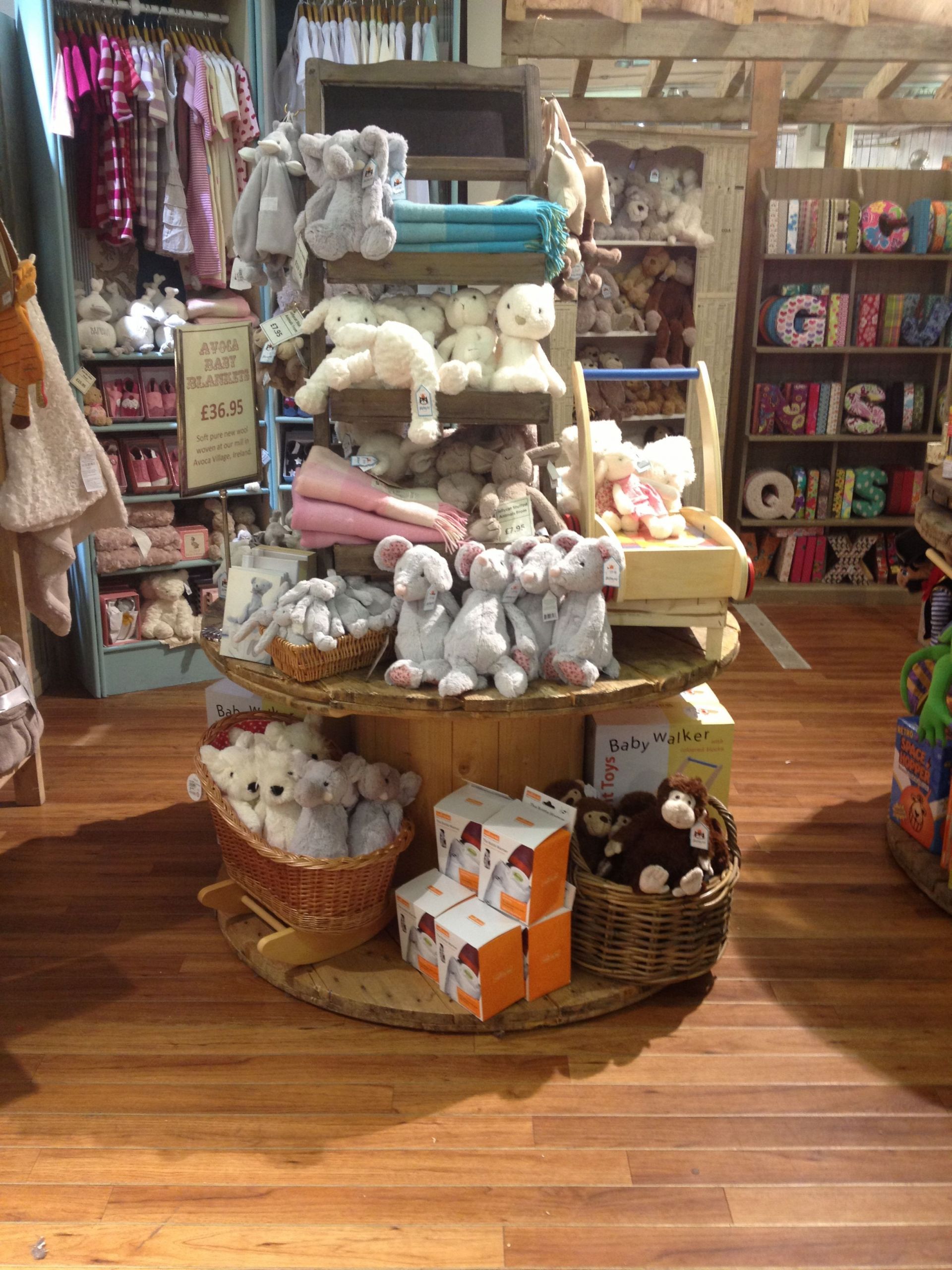 Baby Gift Stores
 Display idea Use round table in front display and stack up