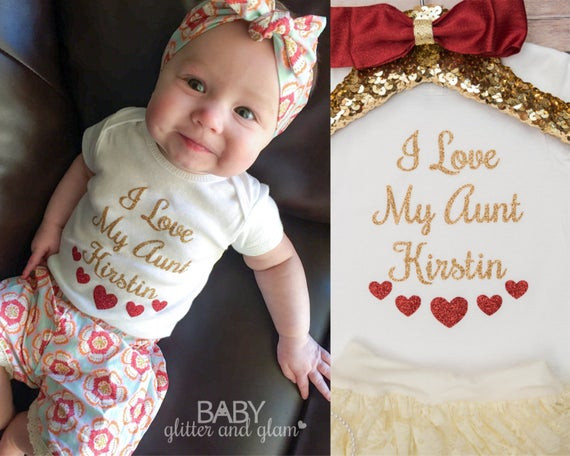 Baby Gifts From Aunt
 I Love My Aunt Aunt Baby Girl Shirt Baby Shower Gift Auntie