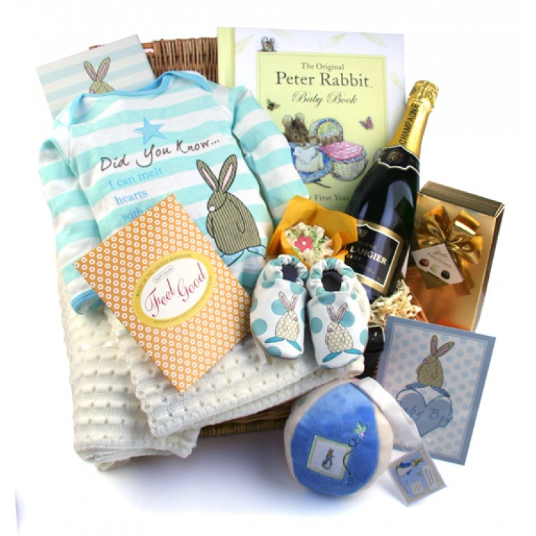 Baby Gifts To Send
 Luxury Baby Boy Gift Basket with Champagne