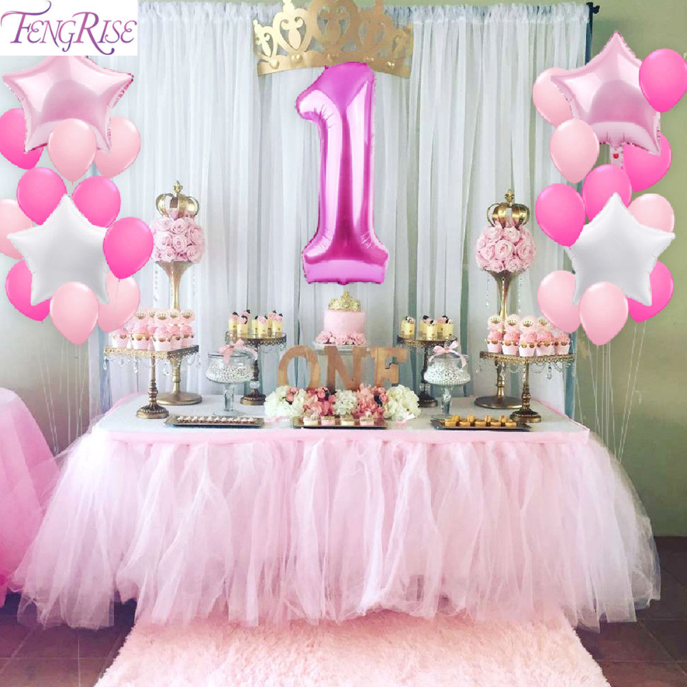 Baby Girl 1st Birthday Decorations
 FENGRISE 1st Birthday Party Decoration DIY 40inch Number 1