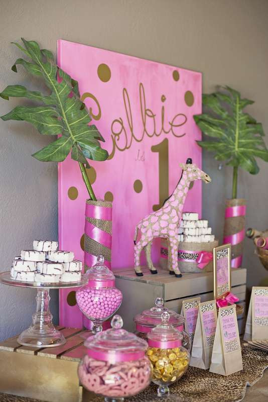 Baby Girl Birthday Party
 Pink & Gold Safari Glam Birthday Party Ideas