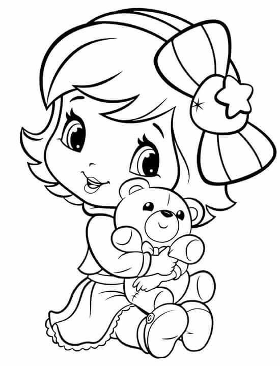 Baby Girl Coloring Page
 Baby Strawberry Shortcake