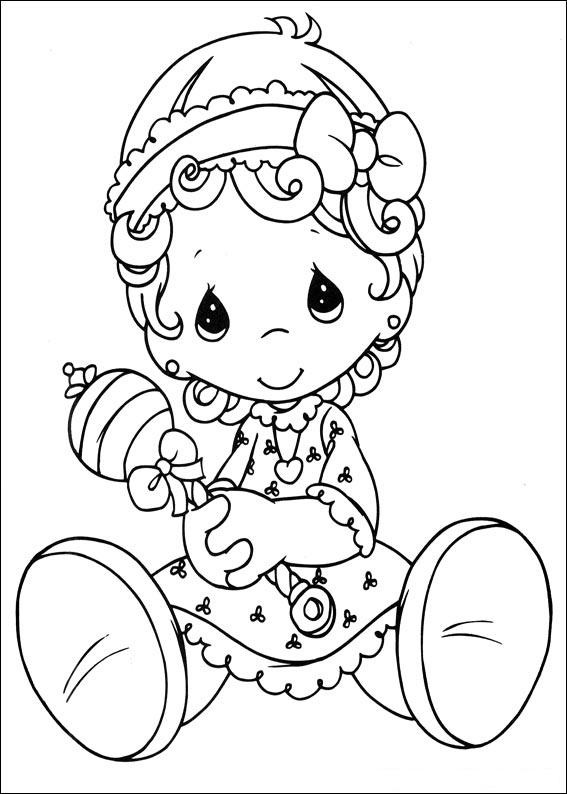 Baby Girl Coloring Page
 Precious moments baby girl Child Coloring