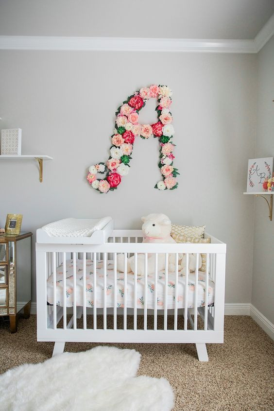 Baby Girl Decorating Room Ideas
 Baby girl nursery with floral wall