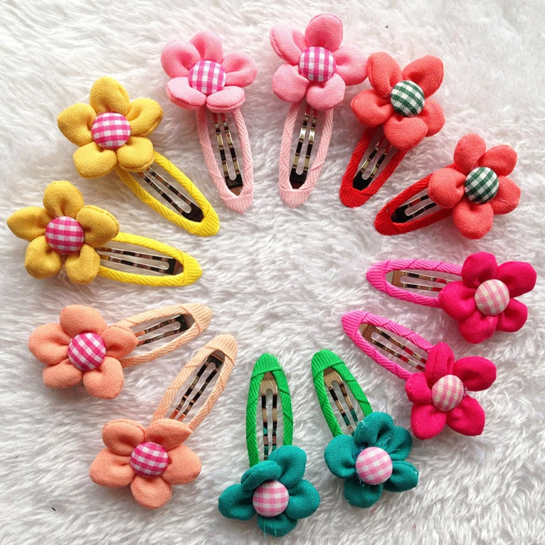 Baby Girl Hair Clips
 20Pcs lot Colorful 3D Sun flowers with BB clips Baby Girls