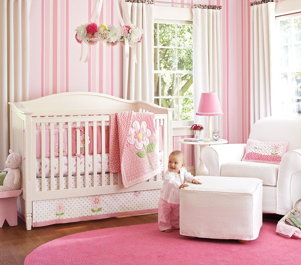 Baby Girl Nursery Decor
 Nice Pink Bedding for Pretty Baby Girl Nursery from