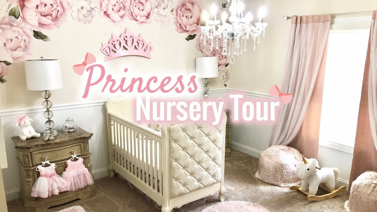 Baby Girl Nursery Wall Decor
 BABY GIRL NURSERY TOUR Princess Nursery 2018