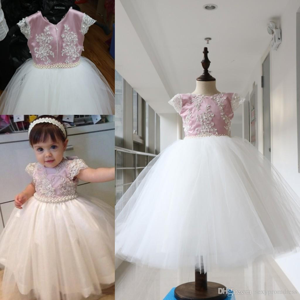 Baby Girl Party Wear Dresses
 Lovely Pearls Beaded Ball Gown Baby Girl Party Dresses