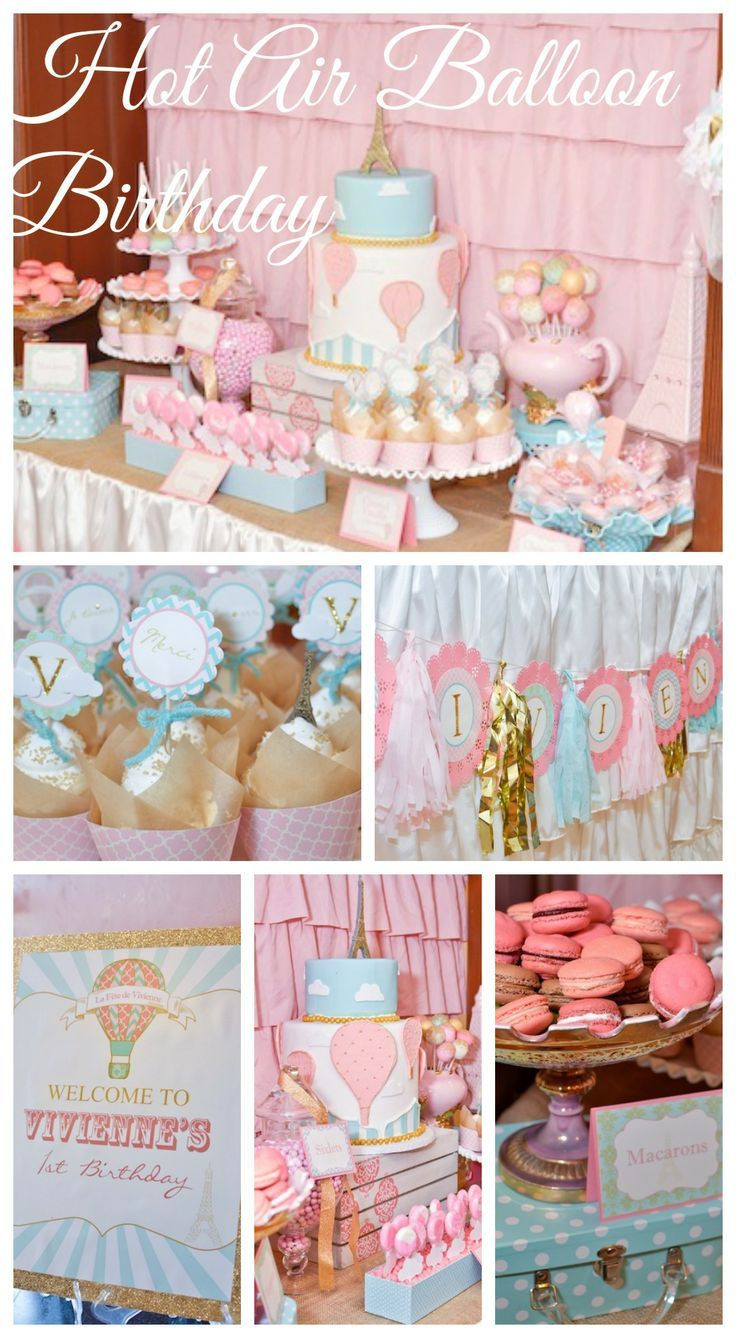 Baby Girls Birthday Party Ideas
 Hot air balloon girl 1st birthday See more party ideas at
