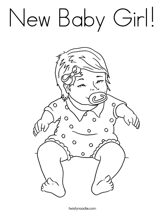 Baby Girls Coloring Pages
 New Baby Girl Coloring Page Twisty Noodle