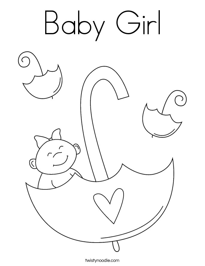 Baby Girls Coloring Pages
 Baby Girl Coloring Page Twisty Noodle