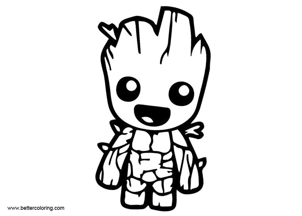 Baby Groot Coloring Page
 Baby Groot Coloring Pages Black and