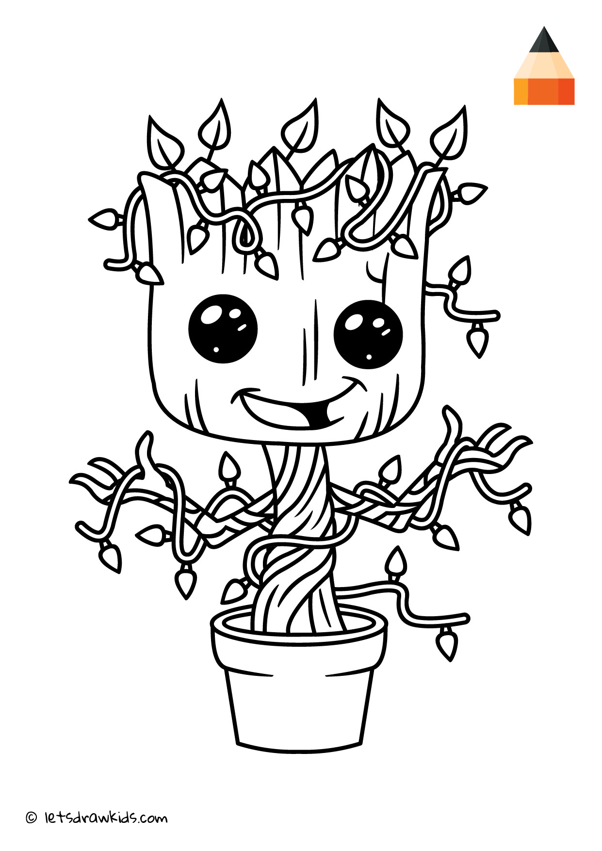 Baby Groot Coloring Page
 Coloring Page Christmas Groot