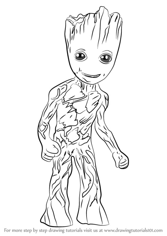 Baby Groot Coloring Page
 Learn How to Draw Baby Groot Marvel ics Step by Step Drawing Tutorials