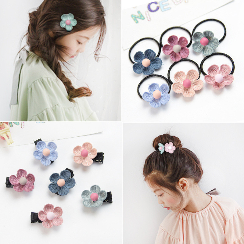 Baby Hair Pin
 1 PC Wool Knit Flower Hair Ropes Elastic Rubber Bands Cute