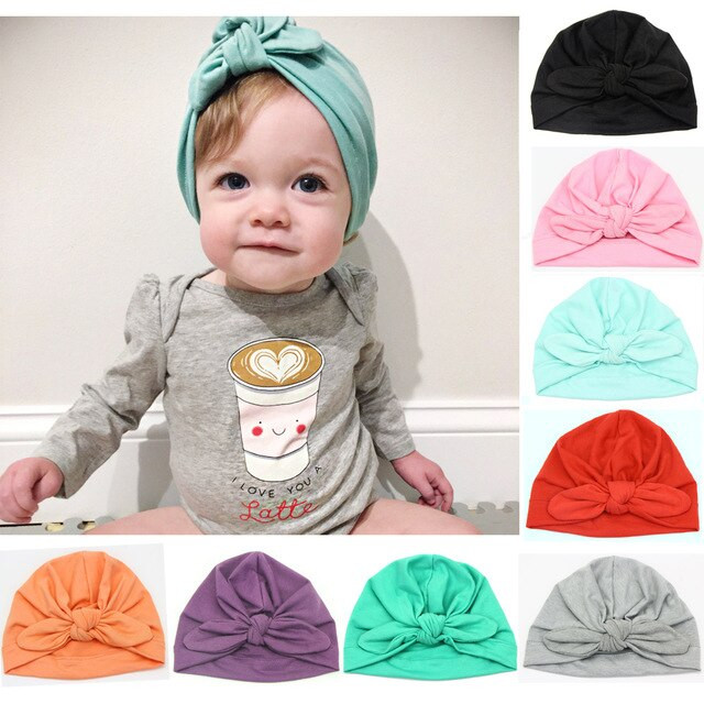Baby Hair Wraps
 Kid Boy Girl Indian Style Stretchy Solid Turban Hat Hair