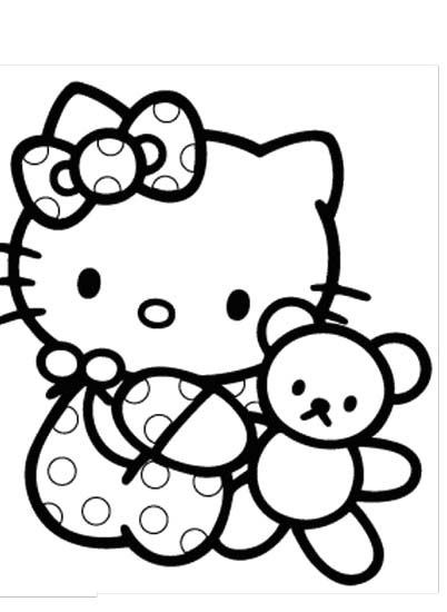 Baby Hello Kitty Coloring Pages
 Hello Kitty Is Very Dear To Her Doll Coloring Page