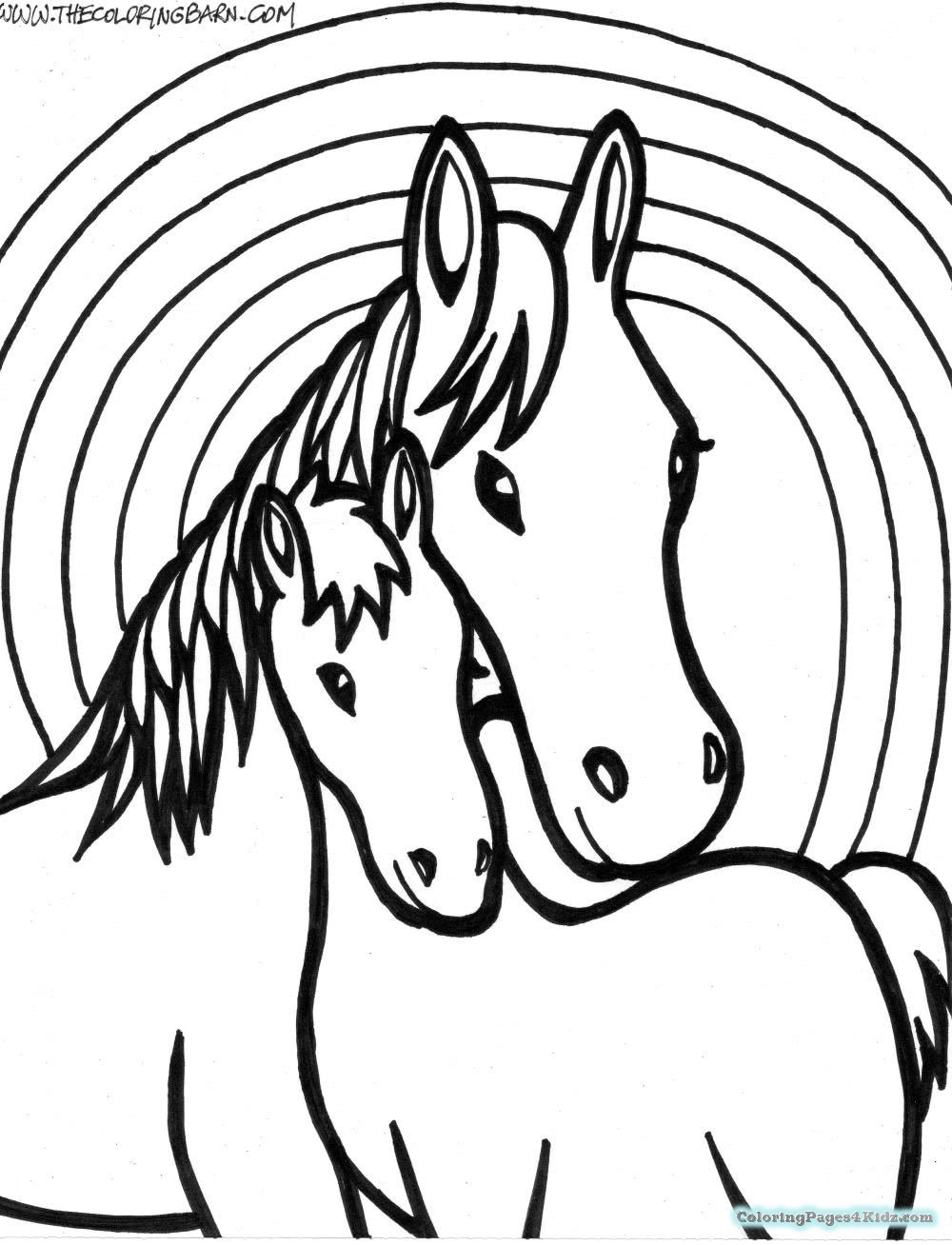Baby Horse Coloring Pages
 Mommy Baby Horse Coloring Pages