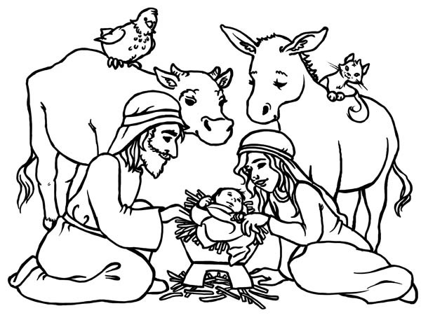 Baby Jesus Coloring Pages For Preschoolers
 Baby Jesus In A Manger In Nativity Coloring Page Color Luna