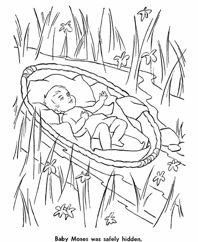 Baby Jesus Coloring Pages For Preschoolers
 Bible Story characters Coloring Page Sheets Baby Moses