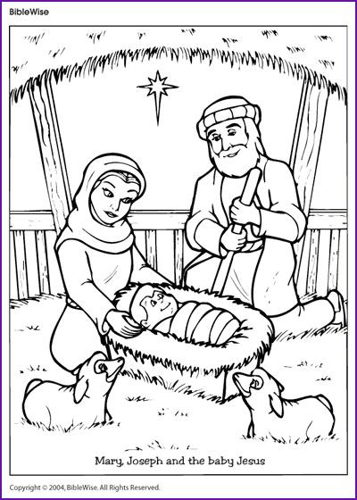 Baby Jesus Coloring Pages For Preschoolers
 Coloring Mary Joseph and the Baby Jesus Kids Korner