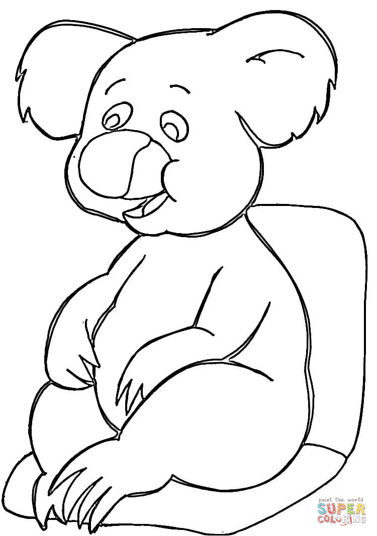 Baby Koala Coloring Pages
 Happy Koala coloring page