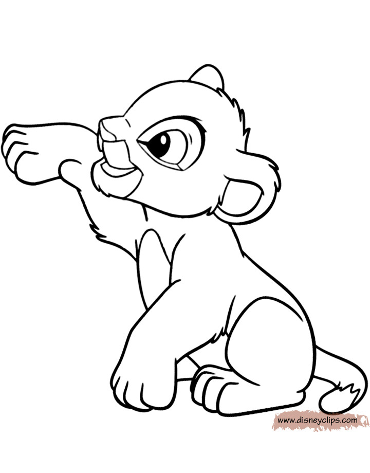 Baby Lion Coloring Page
 Lion King Baby Simba Coloring Pages Sketch Coloring Page