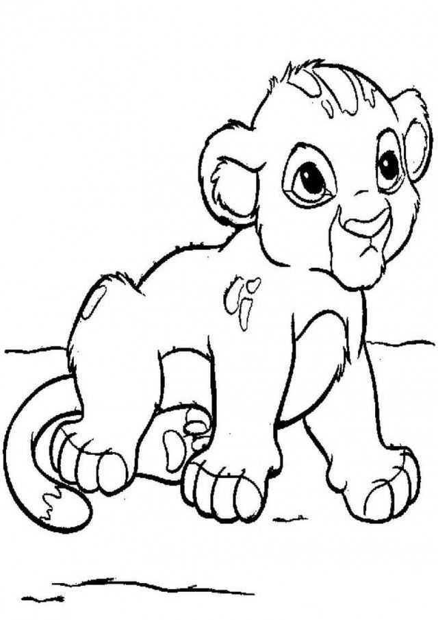 Baby Lion Coloring Page
 Baby Lion Cub Coloring Pages For Kids Printable