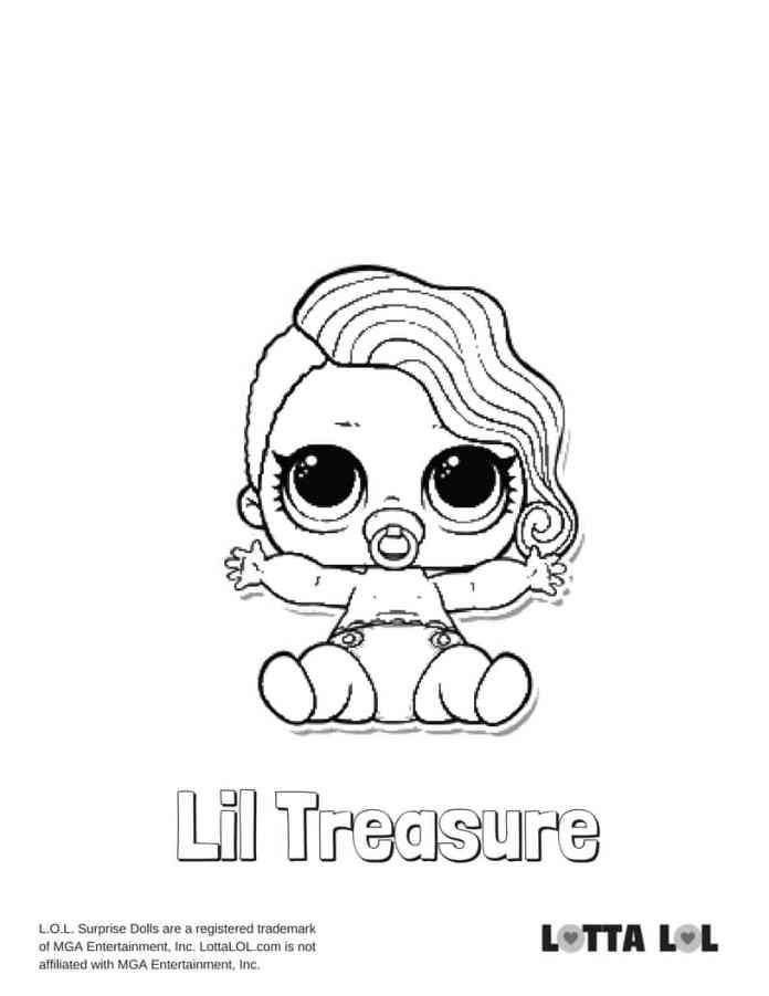 Baby Lol Coloring Pages
 Lil Treasure LOL Coloring Page