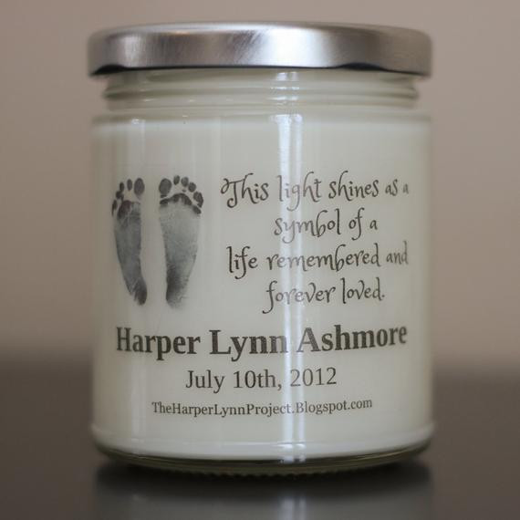 Baby Loss Gift Ideas
 Baby Loss Memorial Candle Personalize with name and dates