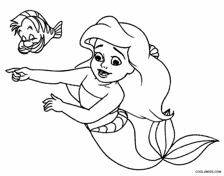 Baby Mermaid Coloring Pages
 Printable Mermaid Coloring Pages For Kids