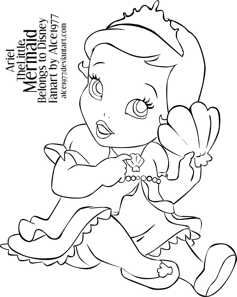Baby Mermaid Coloring Pages
 Baby Ariel 2 by Alce1977 on DeviantArt