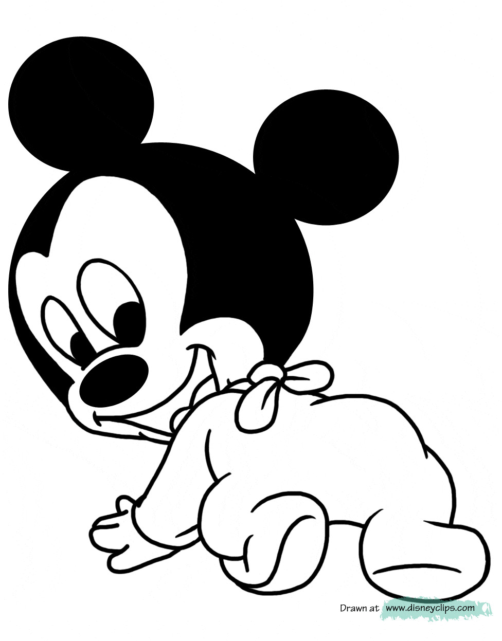 Baby Mickey Mouse Coloring Page
 Disney Babies Printable Coloring Pages