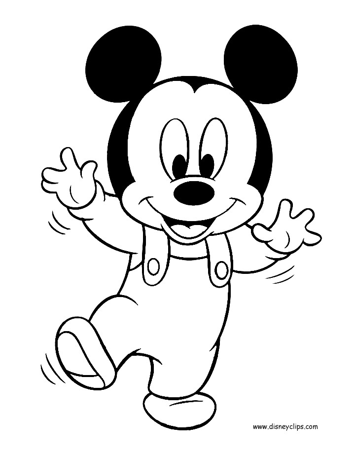 Baby Mickey Mouse Coloring Page
 Disney Babies Coloring Pages