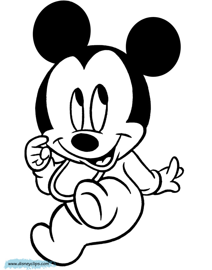 Baby Mickey Mouse Coloring Page
 Disney Babies Printable Coloring Pages 7