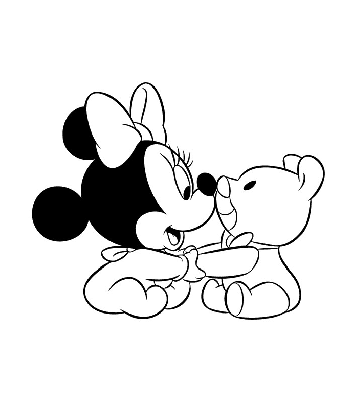 Baby Minnie Mouse Coloring Page
 Baby Mickey Mouse and Minnie Mouse Coloring Pages